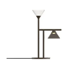 Lampe à poser, Lifa, 565.32, titanium, globes fumé et transparent, IP40, LED, 2700K, 700 lm, L18cm, H49,5cm - Tooy