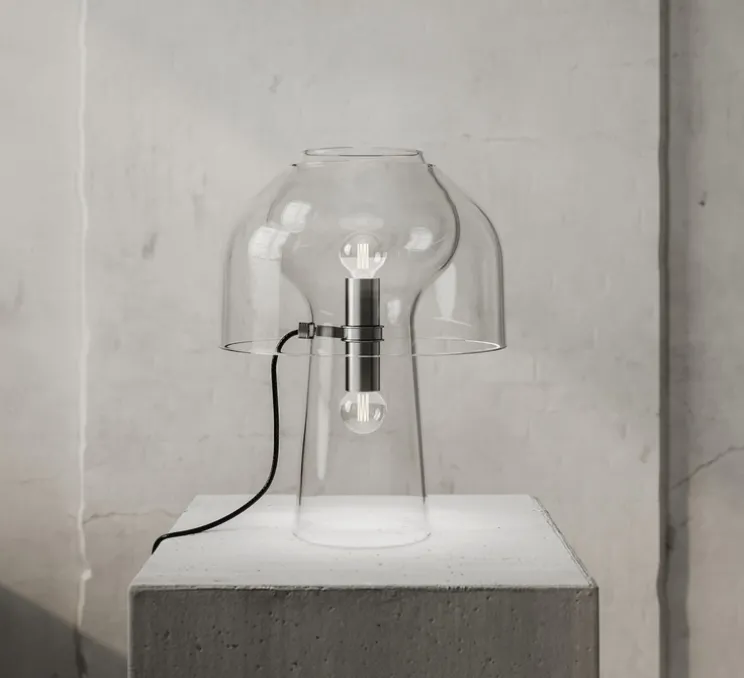 Lampe à poser, Lilly, verre transparent, transparent, Ø36cm, H48cm - Karman