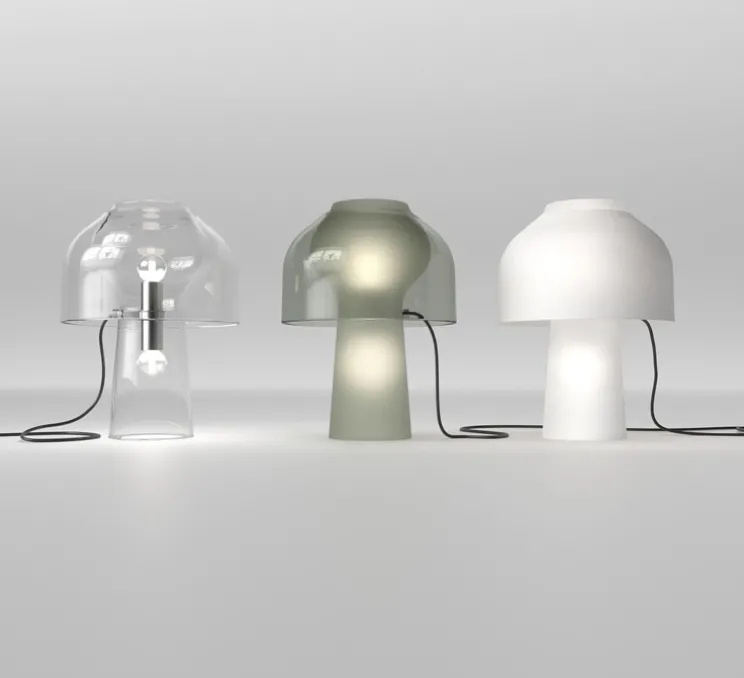 Lampe à poser, Lilly, verre transparent, transparent, Ø36cm, H48cm - Karman