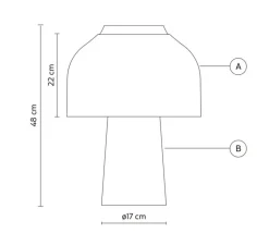 Lampe à poser, Lilly, verre transparent, transparent, Ø36cm, H48cm - Karman