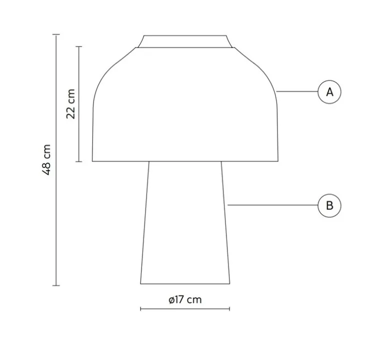 Lampe à poser, Lilly, verre transparent, transparent, Ø36cm, H48cm - Karman