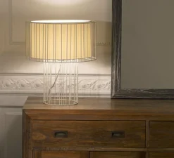 Lampe*Faro Lampe à poser, Linda, , LED, H47cm, Ø40cm - blanc