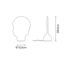 Lampe à poser, Làmpara F69, transparent, IP40, LED, dim, 2700K, 1200 lm, Ø12,5cm, H39,5cm - Fabbian