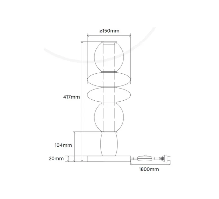 Lampe à poser, Léonor, bleu, rouge, opaque, Ø15cm, H41,7cm - Elements lighting