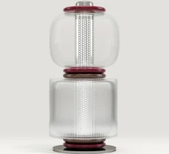 Lampe à poser, Loulou 2 modules, Aubergine, Ø34cm, H72cm - Sarah Lavoine