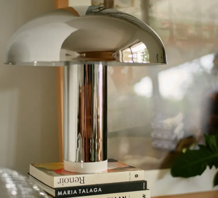 Lampe à poser, Lounge, chrome, Ø47cm, H49cm - HK Living