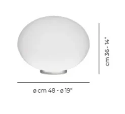 Lampe*Vistosi Lampe à poser, Lucciola LT G, , Lcm, H36cm - blanc mat, nickel satiné