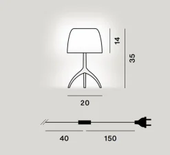 Lampe*Foscarini Lampe à poser, Lumiere Piccola Nuances, , Ø20cm, H35cm - creta, vert