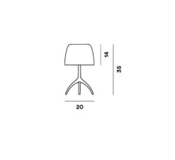 Lampe*Foscarini Lampe à poser, Lumiere piccola, , aluminium, Ø20cm, H35cm - beige