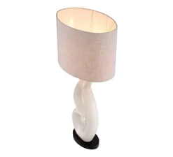 Lampe à poser, Macias, blanc craquelé, laiton antique, granite noir, L50cm, H89cm - Eichholtz