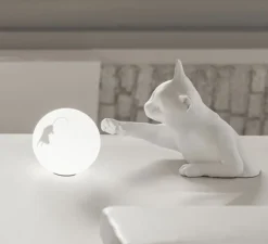 Lampe*Karman Lampe à poser, Maoo, , L30cm, H20cm - blanc mat, verre givré