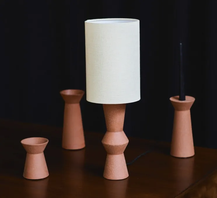 Lampe à poser, Marie-Ann avec ampoule, terracotta, Ø18cm, H52cm - Serax