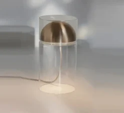 Lampe*Oluce Lampe à poser, Medusa 254, , LED, 2700K, 500 lm, Ø15cm, H30cm - or satiné