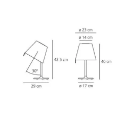 Lampe*Artemide Lampe à poser, Melampo Notte, , Ø29cm, H42,5cm - gris