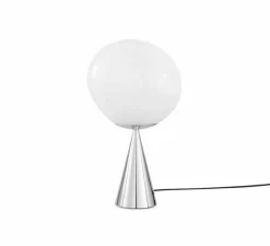 Lampe*Tom Dixon Lampe à poser, Melt Cone Fat, , LED, dim, 3000K, 800 lm, Ø25cm, H64,5cm - opal, argent