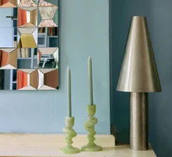 Lampe à poser, Metal cone, gris métal, Ø25cm, H71cm-HKLIVING