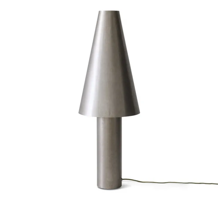 Lampe à poser, Metal cone, gris métal, Ø25cm, H71cm-HKLIVING