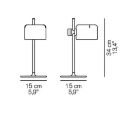 Lampe*Oluce Lampe à poser, Mini Coupé, , L15cm, H34cm - rouge écarlate