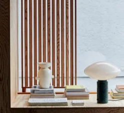 Lampe à poser, Mist AP17, marbre vert Guatemala, Ø37cm, H41cm - Andtradition