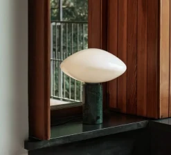 Lampe à poser, Mist AP17, marbre vert Guatemala, Ø37cm, H41cm - Andtradition
