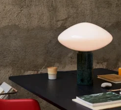 Lampe à poser, Mist AP17, marbre vert Guatemala, Ø37cm, H41cm - Andtradition