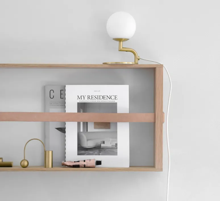 Lampe*Pholc Lampe à poser, Mobil, , Ø12cm, H18cm - laiton