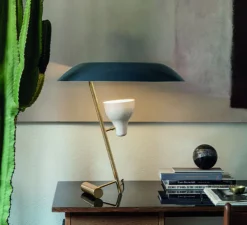 Lampe à poser, Model 548, gris, laiton, LED, 2700K, 738 lm, Ø50cm, H50cm - Astep