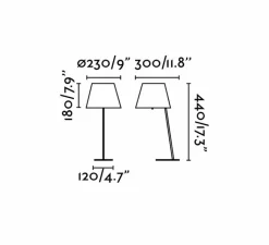 Lampe*Faro Lampe à poser, MOMA-2, , L23cm, H44cm - noir