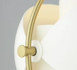 Lampe*Gubi Lampe à poser, Multi-Lite, , Ø25,5cm, H50cm - laiton et blanc