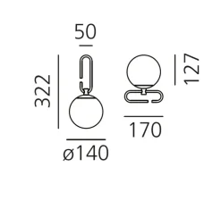 Lampe à poser, NH, blanc, laiton- Artemide