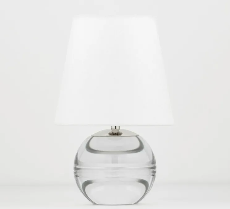 Lampe à poser, Nicole, Cristal, lin, Ø21,6cm, H32cm - Hudson Valley Lighting