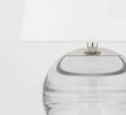 Lampe à poser, Nicole, Cristal, lin, Ø21,6cm, H32cm - Hudson Valley Lighting