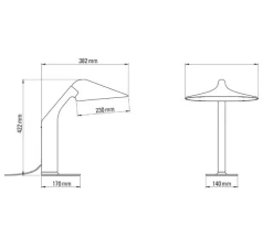 Lampe à poser, Niwaki, noir et chrome, LED, dim, 2700K, 1300 lm, L14cm, H42,2cm - DCW éditions Paris