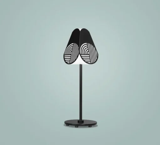 Lampe*Oblure Lampe à poser, Notic, , Ø15,3cm, H47,5cm - noir et blanc
