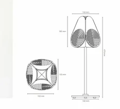 Lampe*Oblure Lampe à poser, Notic, , Ø15,3cm, H47,5cm - noir et blanc