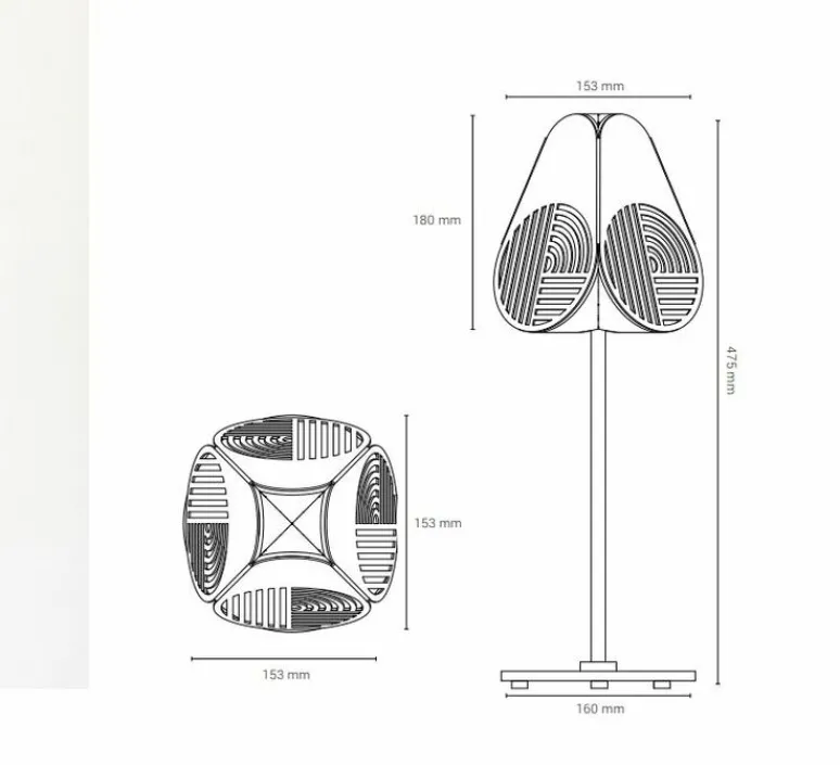 Lampe*Oblure Lampe à poser, Notic, , Ø15,3cm, H47,5cm - noir et blanc