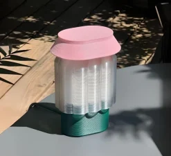 Lampe|Enfants*Warren & Laetitia Lampe à poser, Nour, , L13cm, H20cm - vert forêt, blanc, rose