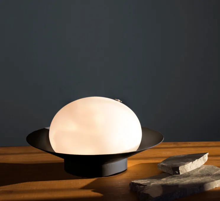 Lampe à poser, Nuvole Rapide, bleu nuit, LED, dim, 3000K, 2350 lm, Ø36cm, H22cm - OliveLab