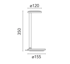 Lampe*Flos Lampe à poser, Oblique Qi, vert sauge, LED, dim, 2700K, 479 lm, Ø15,5cm, H35cm - vert d'eau
