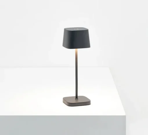 Lampe à poser, Ofelia Micro, gris foncé, IP65, LED, dim, 2200-3000K, 183-195-216 lm, Ø6,7cm, H20cm - Zafferano