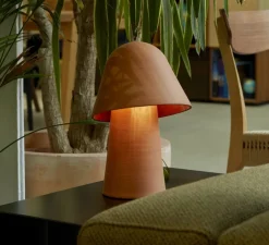 Lampe à poser, Okina 25, rouge mat, LED, dim, 2700K, 800 lm, Ø27,2cm, H41,7cm - Pott