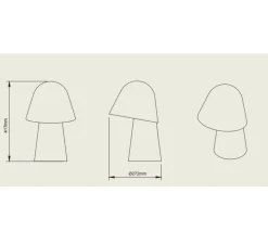 Lampe à poser, Okina 25, rouge mat, LED, dim, 2700K, 800 lm, Ø27,2cm, H41,7cm - Pott