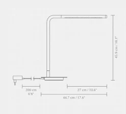 Lampe à poser, Omni, noir, LED, dim, 3000K, 500 lm, L44,7cm, H45,9cm - Umage