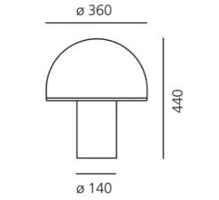 Lampe*Artemide Lampe à poser, Onfale L, , Ø36cm, H44cm - blanc