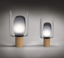 Lampe*Alma light Lampe à poser, Ophelia Large, , Ø18cm, H40cm - chêne, noir