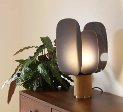 Lampe à poser, Ophelia Small, chêne, noir, Ø13,5cm, H31,5cm - Alma light