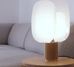 Lampe*Alma light Lampe à poser, Ophelia Small, , Ø13,5cm, H31,5cm - chêne, blanc