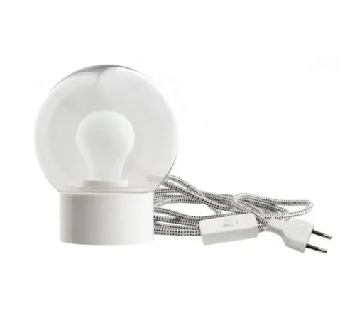 Lampe*Zangra Lampe à poser ou applique murale, light.095, avec glass005, , IP21, LED, Ø15cm, H17,5cm - blanc