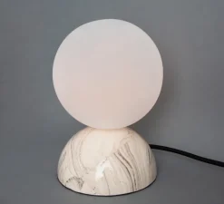 Lampe à poser, Ovata, marbrée, laiton poli, Ø15cm, H22cm - Mullan Lighting