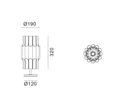 Lampe*Lyfa Lampe à poser, Pan 190, , Ø19cm, H32cm - bronze